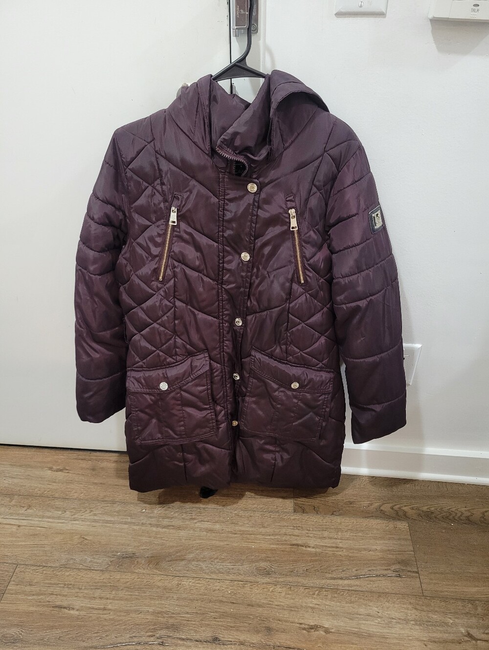 Rocawear Girls' Quilted Hooded Puffer Coat - Plum